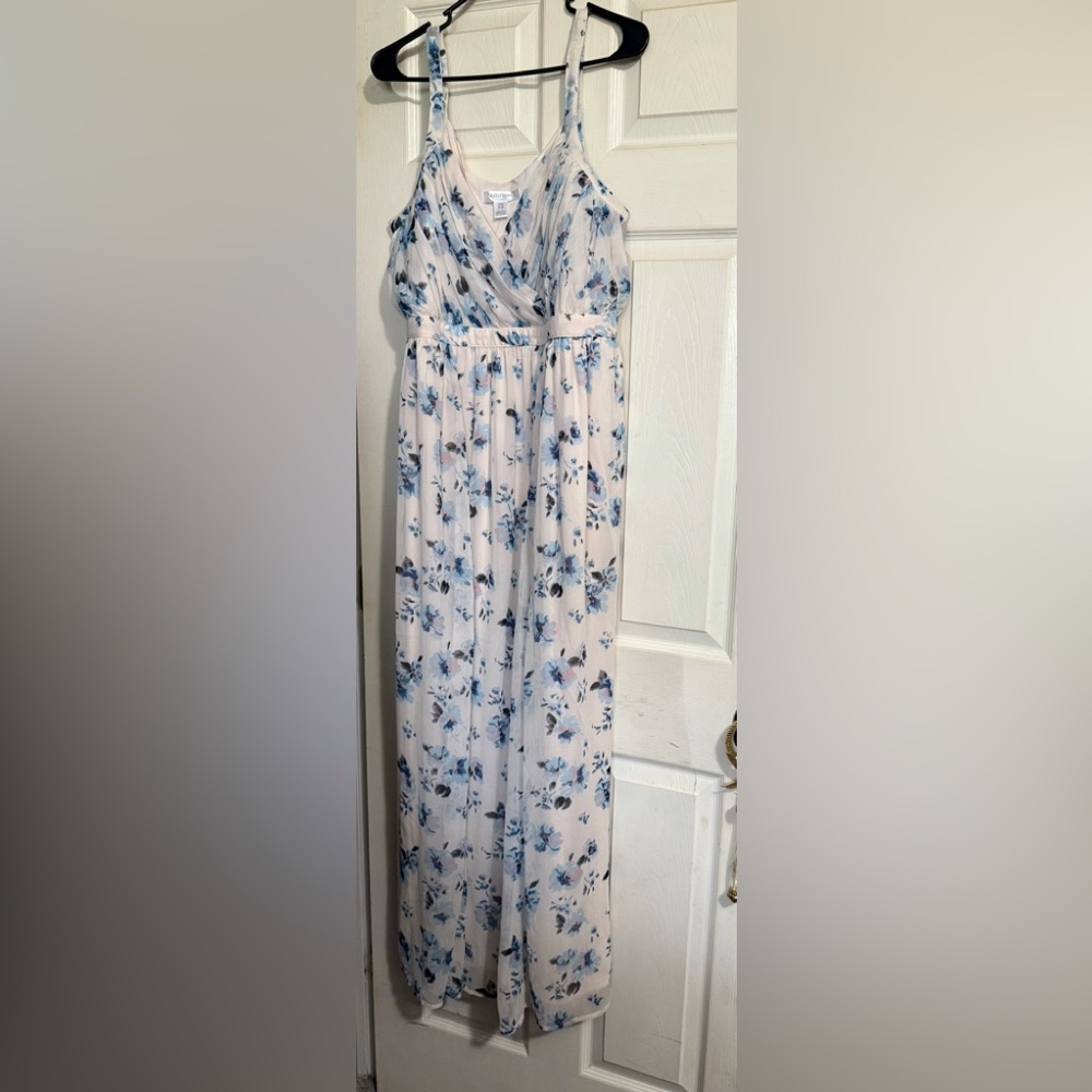 Motherhood Floral Maternity Dress- Cream/Pink and Blue
